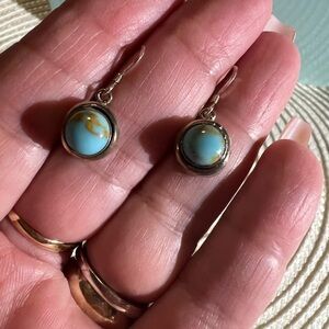 Genuine Turquoise .925 Sterling Silver Earrings